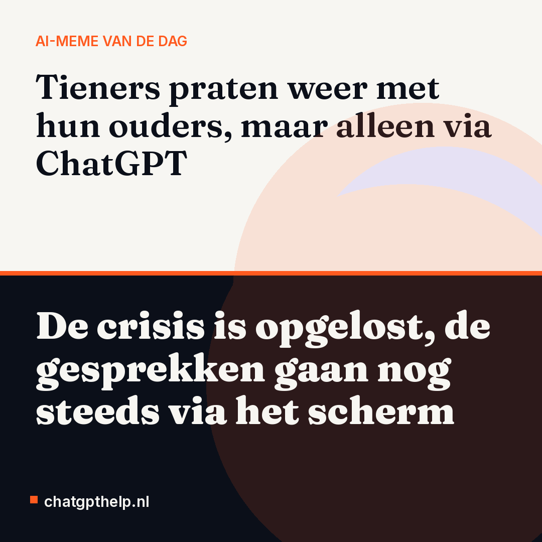 Tieners gebruiken ChatGPT om met hun ouders te praten, zelfs als ze in dezelfde kamer zitten.