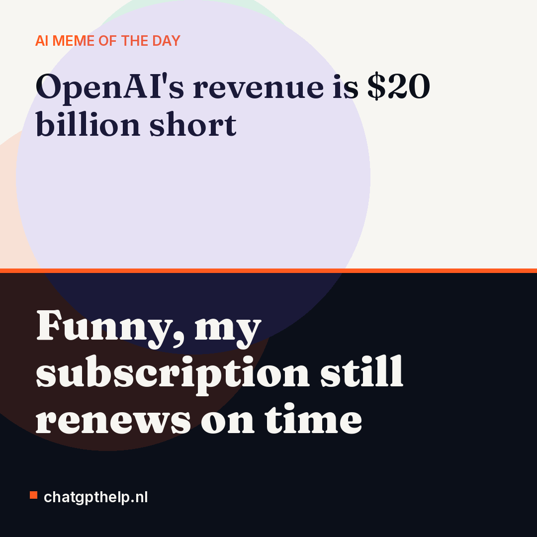 A dry joke about OpenAI missing revenue targets while subscribers keep paying without noticing.