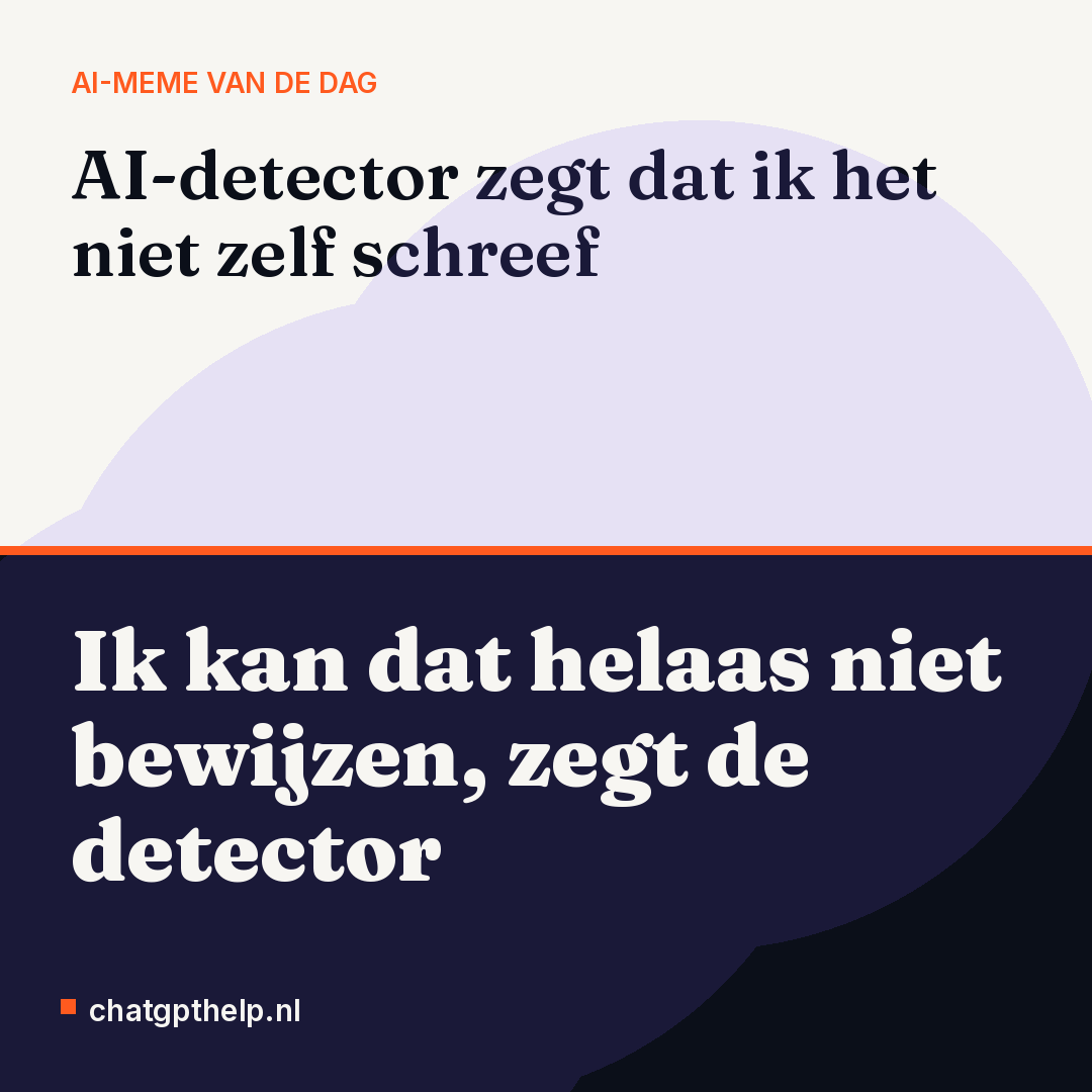 Een AI-detector beschuldigt je werk zonder bewijs, terwijl je zelf de enige bent die het echt geschreven heeft.