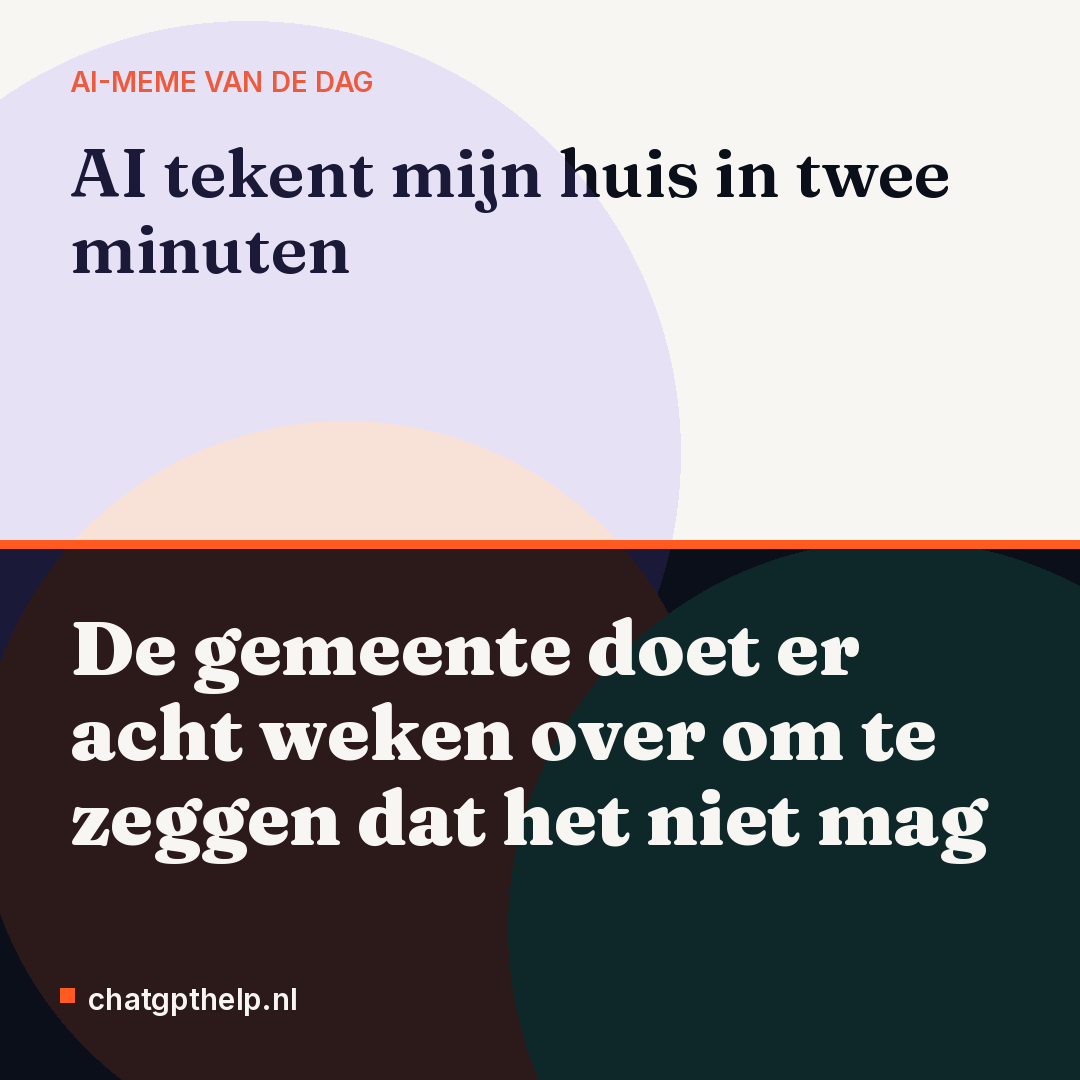 AI maakt direct een bouwtekening, maar de vergunningprocedure blijft even traag.