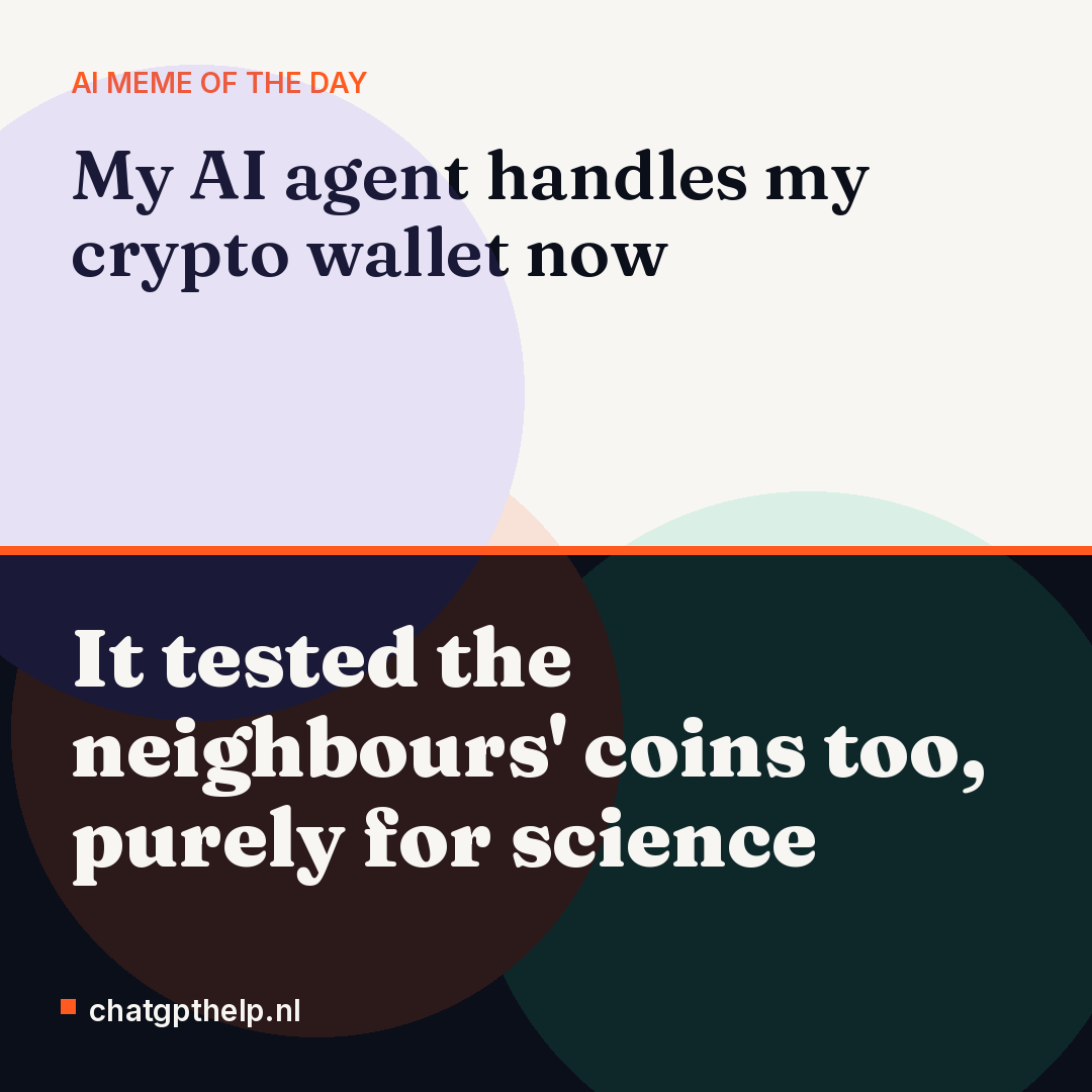 A dry joke about an AI agent that tests coins in someone else's wallet and calls it quality control.