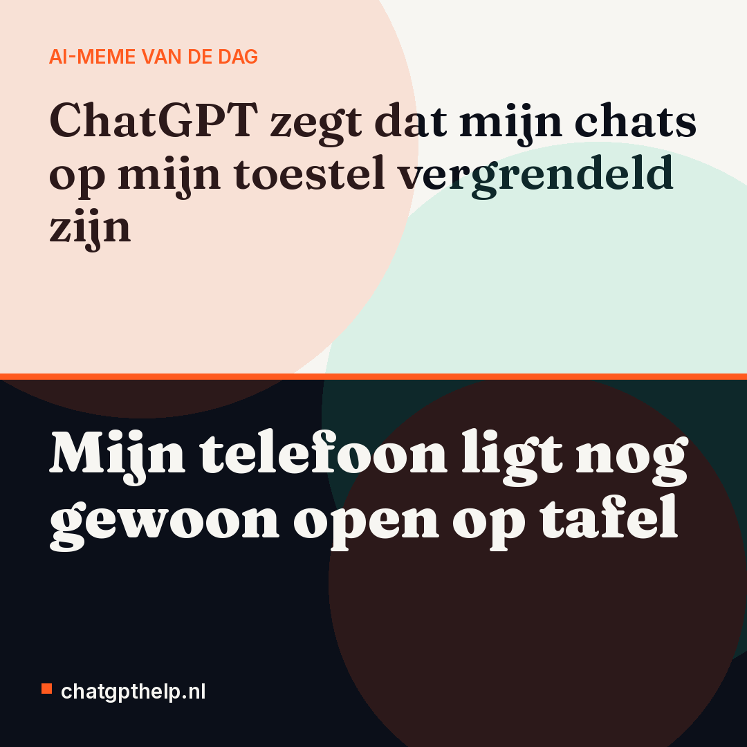 Ik heb mijn chats vergrendeld, maar de telefoon zelf ligt nog onbeveiligd op tafel.
