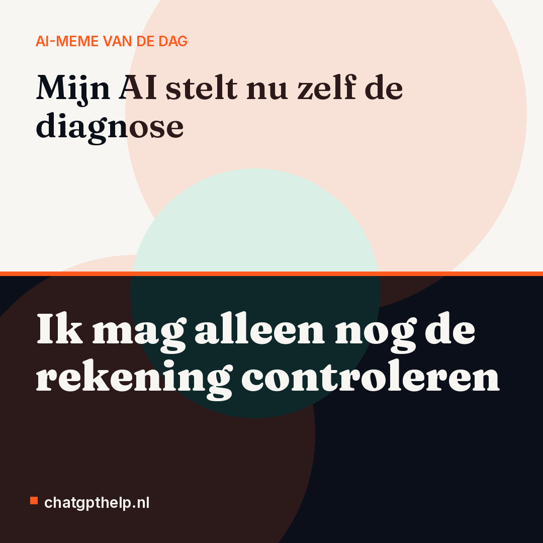 Droge observatie dat AI in de spreekkamer de arts voorbijstreeft, terwijl de patiënt achterblijft met de factuur.