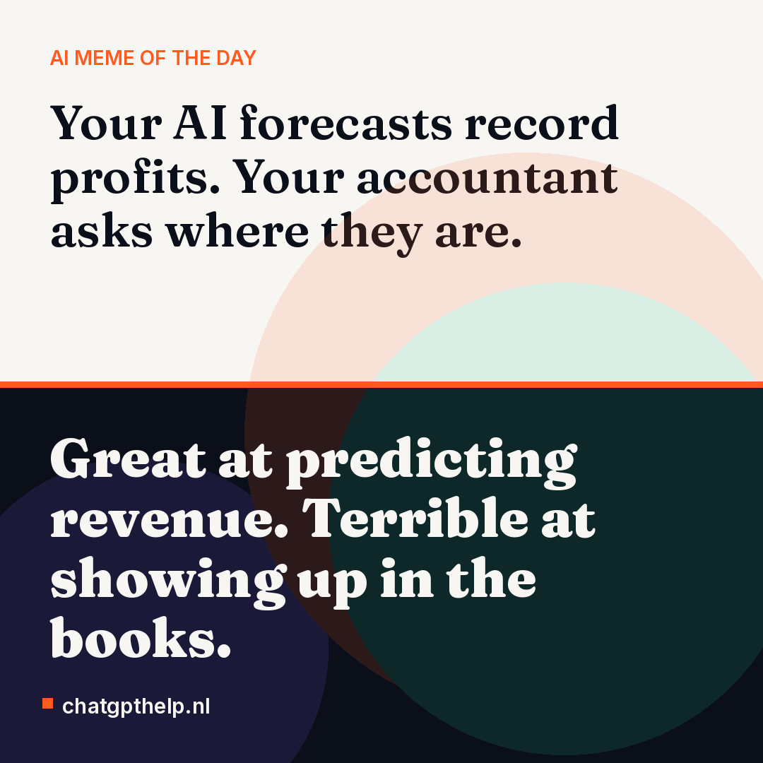 A dry joke about AI promising business results while the actual returns stay missing.
