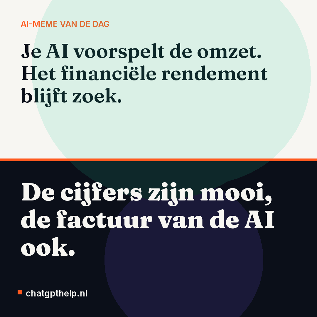 Droge observatie dat AI wel voorspellingen levert maar nog geen winst oplevert voor de meeste bedrijven.