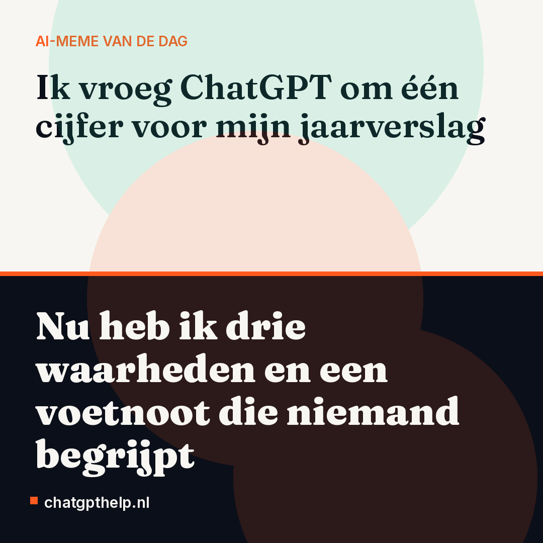 Een chatbot die bij één vraag drie verschillende cijfers geeft en er zelfverzekerd bij blijft kijken.